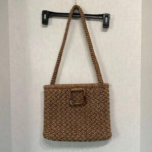 Vintage 70s Brown Woven Shoulder Bag #Macrame